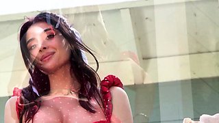 Perfect big ass latina babe Tru Kait has pierced nipples too