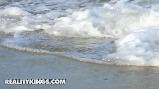Reality kings - alicia williams & dani blu uber-sexy off at the beach then go back home for some decent lesbian joy
