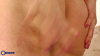 British Nurse Fire Girl Is A Skinny Cougar Who Loves To Play With Her Shaved Pussy