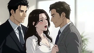 Boss share his secretary with client for deal closing