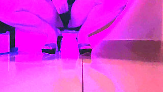 Latex Sexy Short Dress and High Heels Stripping Seducing