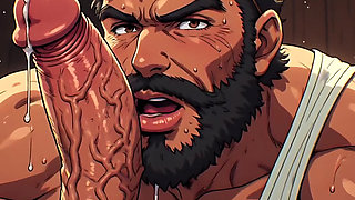 Bearded Hunks Sucking Cock Art