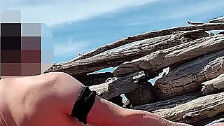 253 - Fingering Wet Pussy on Beach and Gets Caught and Interrupted by Watcher - Misscreamy