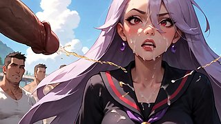 Four Dicks Squirter Deluge! Milking the Purple Queen - XXX!