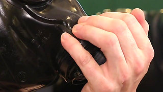Playing with the Gas-masked Girl on a Slave Chair Part One