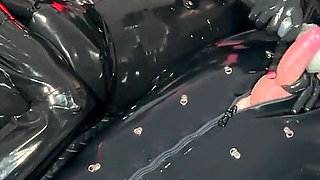 Mistressae Sessions with Princess Latex Rubber Doll: White Cum on Black Latex