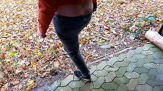 Take off You Pants - Punishing Her Pussy with Fir Branch