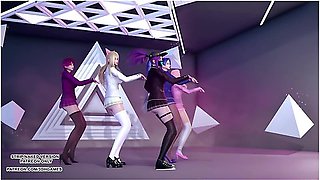 [mmd] Stayc - Ran2u Ahri Akali Kaisa Evelynn Seraphine Hot Kpop Dance Kda League Of Legends