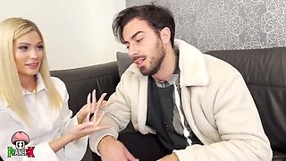 Hot Blonde Therapist Can't Resist Big Cock Husband, Gets Caught by Wife