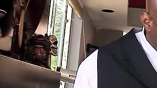 Horny blonde secretary Shyla fucked by black boss with big cock