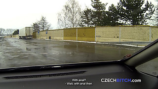 Consensual Bareback Anal in the Car Park (Czech Bitch)