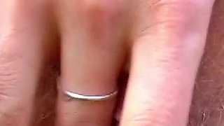 I hunt my cunt - hairy nymphomaniac Petra Mrkosova wanks outdoors