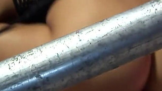 Blonde and brunette hotties get pounded by two horny builders