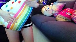 Blonde tight pussy babe solo toy fun in glamour masturbation