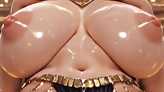 Oiled Blindfolded Elf Huge Tits Hard POV - Shiny Skin Fantasy 4K Ai