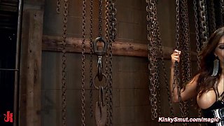 Lesbian metal ass fuck balls inserted