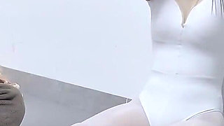 Hs18-a Girl in Dance Costume Was Tickled.