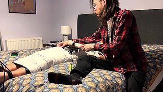 Subs Bondage Edging Surprise For Fat Dom