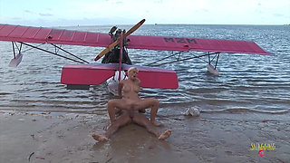 Passionate Fucking on the Beach with a Stunning Blonde with Big Tits