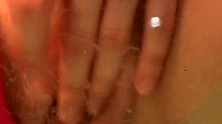 Close up Creamy Dildo Fuck & Masturbation Thru the Glass Table