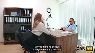 LOAN4K. Teen whore Una Fairy loves rough office fuck and loud moaning for loans