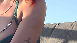 Incredibly Hot and Intense Open Air Sloppy Handjob with Oil and Balls Massage From a Real Amateur College Girl with Lots of Cum