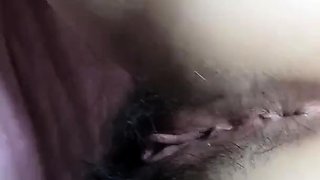 Amateur Korean cutie with tight hairy pussy gives blowjob