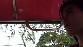 Petite Thai MILF picked up for horny sex