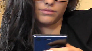 Amazing Brunette Relaxing with Her Friend