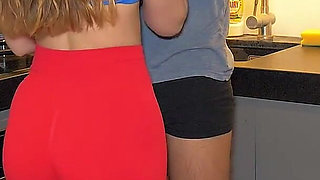 No One's Home, Fuck Me on the Table! - Risky Dorm Kitchen, BJ, Table Sex, Low-angle Doggy Closeup & Massive Cum on Her Ass