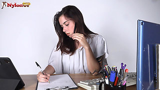 Dominating Boss Repremands Her Foot-loving Secretary's Failure