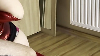 My Stepsister Was Showing off How Sexy She Was in a Shiny Dress and Shiny Gloves Until My Girlfriend Got Home