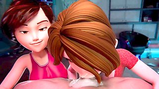 3d threesome, school days hentai anime, uniform