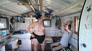 BBW Fisherwoman, Catches & Carries Her Skinny Man - Lift&carry, Bondage, Sex