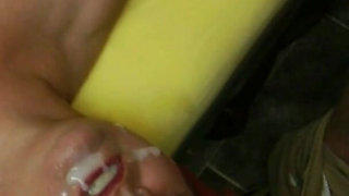 He Cums a Huge Load of Sperm Into My Open Mouth and All Over My Face, I Love Such a Hot Cumshot and Want More of It.