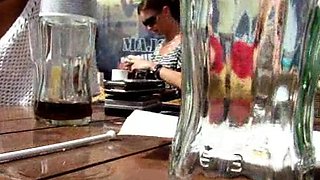 Cumshot amateur MILF suck and jerks dude in the bedroom