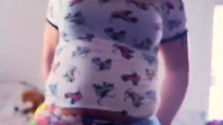 Amateur striptease and Solo masturbation