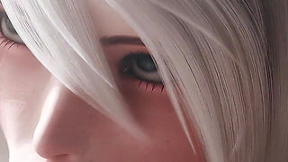 2b Nier Automata Blowjob & Town Cowgirl Fuck - Creamy Pussy & Creampie Ending 3D Animation