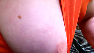 Beating One of Her Tits on Monument