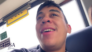 Couple Mess with Piss in Bus, Train and Public