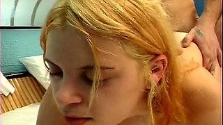 Naughty Blonde Teen Drains Lover Deep in Steamy Tub