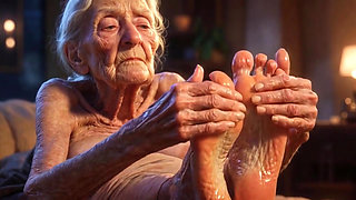 Beautiful Big Wrinkled Feet Oiled up - Oil Dripping From Toes Sensual Massage