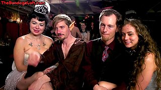 BDSM cheerleader spanked and fingered in public for voyeurs