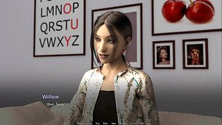 3D cartoon visual novel featuring a sexy blonde in a college setting