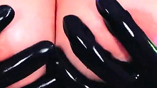 Femdom POV Latex Rubber Mistress Video, on French, Hot Blonde Dominatrix