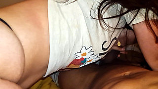 Sharing a Bed with Virgin Big Ass Stepdaughter - Stepdad Fucks His Stepdaughter While His Wife Listens to Moans