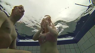 Teenagers Threesome Orgy Hump Under Water Pool Lucky Old Dude