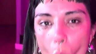 Face Fucking, Whipping and Sex! a Tattooed Latina Gives an Incredible Deep-throat Blowjob, Gets Spanked Hard, and Is Fucked!