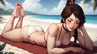 Tai Lee Has Sex with Avatar on the Beach