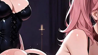 hentai Yuri Lesbian BDSM Domination - Mistress Rina Fucks Submissive Yumi to Massive Squirting Orgasms